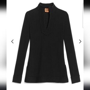 Tory Burch Cashmere Longsleeve Longline Tunic Black XS